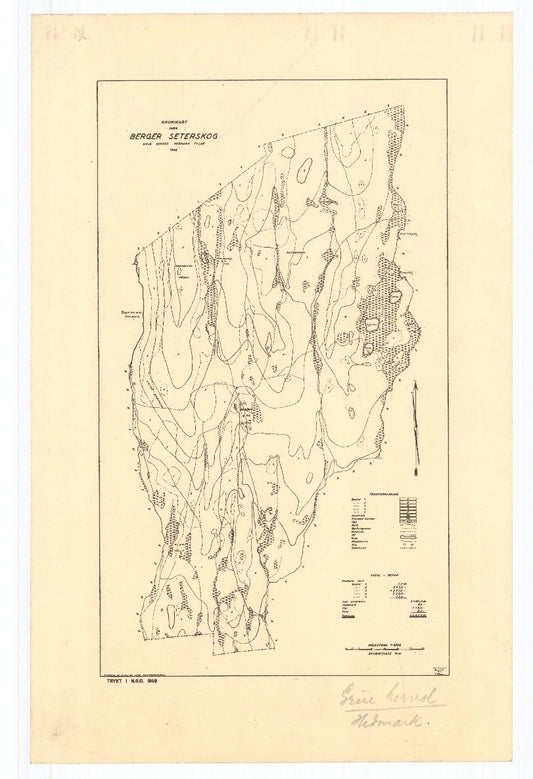 Hedemarkens amt nr 81: Krokikart over Berger seterskog: Hedmark