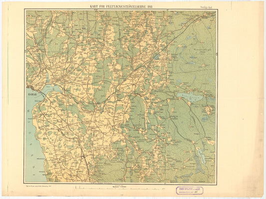 Hedemarkens amt nr 85-2: Kart for  felttjenesteøvelsene: Hedmark