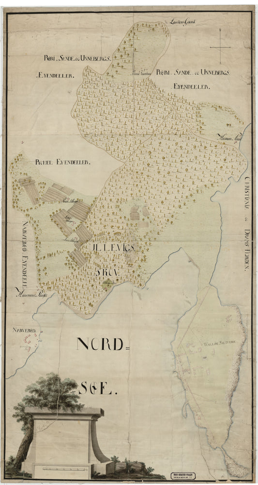 Jarlsberg og Larviks amt nr 11: Kart over Vallø Saltverk med Omegn: Vestfold