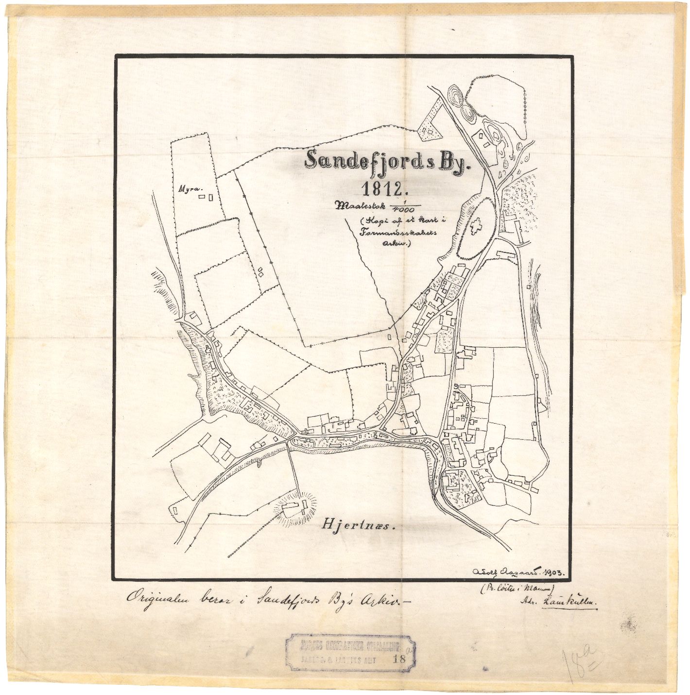 Jarlsberg-og-Larviks-amt nr 18: Kart over Dele af Laurvig, Brunlanæs, Tjølling, Hedrum, Sandeherred og Stokke: Vestfold