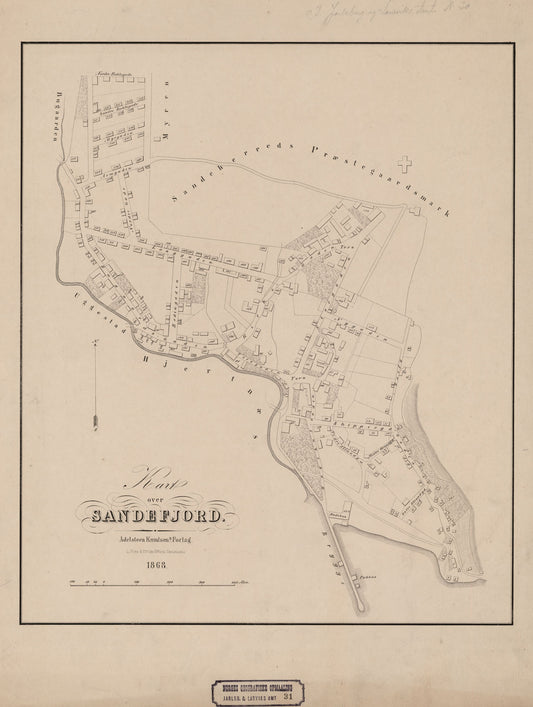 Jarlsberg og Larviks amt nr 31: Kart over Sandefjord: Vestfold