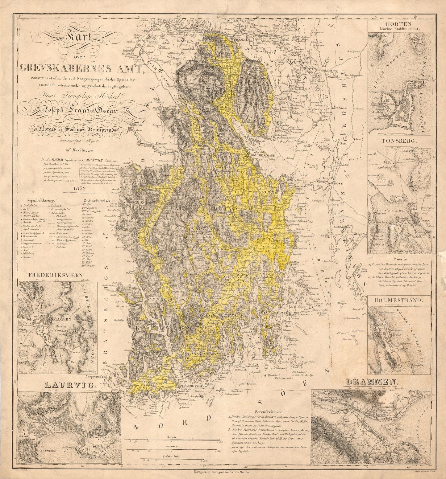 Jarlsberg-og-Larviks-amt nr 38: Kart over Grevskabernes Amt: Vestfold