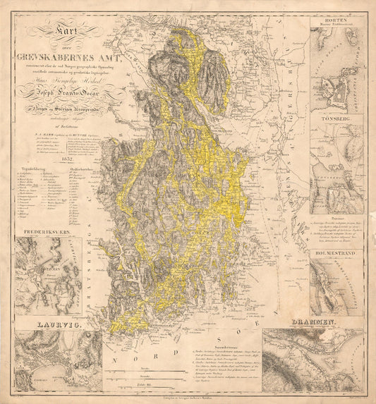 Jarlsberg-og-Larviks-amt nr 38: Kart over Grevskabernes Amt: Vestfold