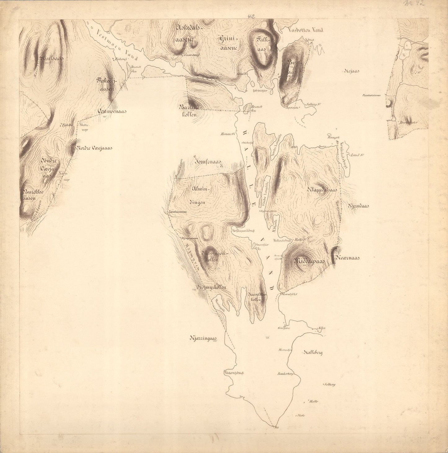 Jarlsberg-og-Larviks-amt nr 39-42: Kart over Forrige Grevskab: Vestfold