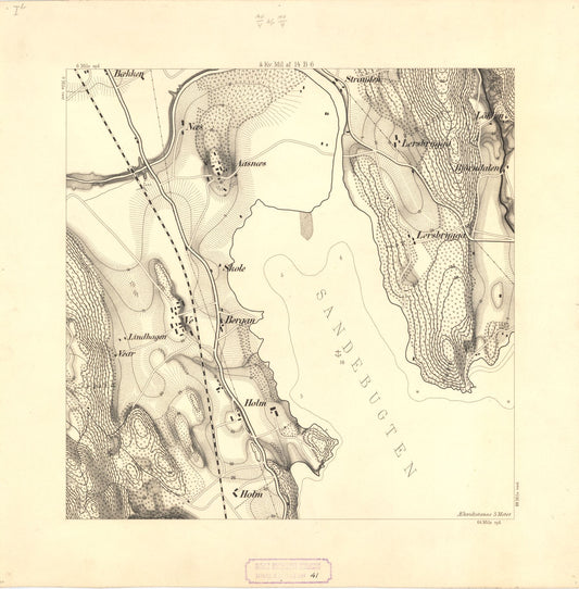 Jarlsberg og Larviks amt nr 41-1b: Krigsspillkart over en Del af Sande Sogn: Vestfold