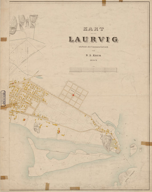 Jarlsberg og Larviks amt nr 44 øst: Kart over Laurvig (øst): Vestfold