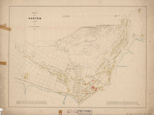 Jarlsberg og Larviks amt nr 45: Kart over Horten: Vestfold