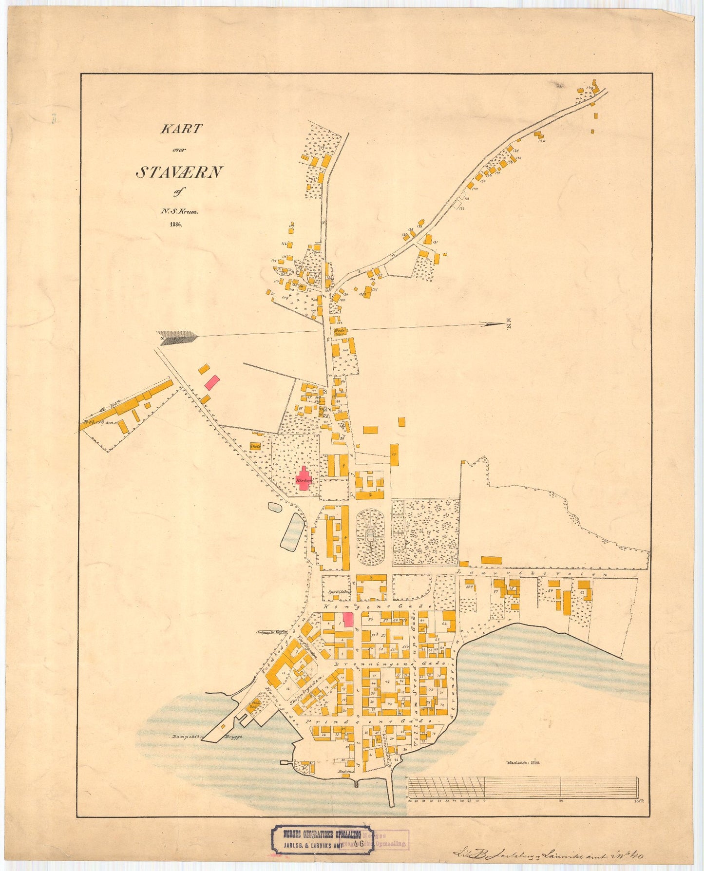 Jarlsberg-og-Larviks-amt-46: Kart over Staværn: Vestfold