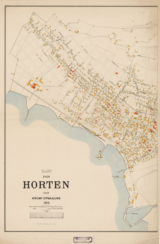 Jarlsberg og Larviks amt nr 58 vest: Kart over Horten (vest): Vestfold