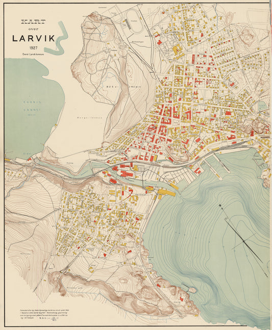 Jarlsberg og Larviks amt nr 59 vest: Kart over Larvik (vest): Vestfold