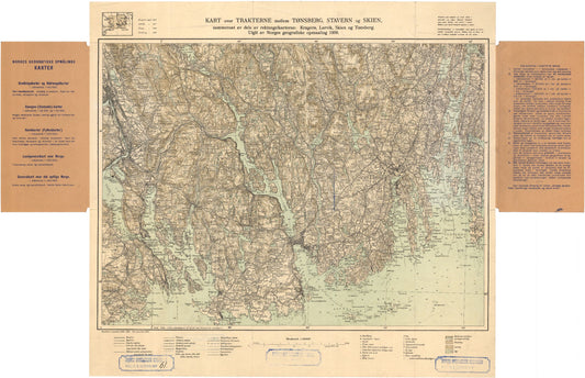 Jarlsberg-og-Larviks-amt nr 61: Kart over traktene mellom Tönsberg-Stavern-Skien: Vestfold