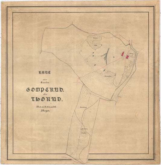 Jarlsberg-og-Larviks-amt nr 64: Kart over Gomperud eller thorud i Skoger: Vestfold