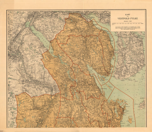 Jarlsberg-og-Larviks-amt nr 70-nord: Kart over Vestfold fylke: Vestfold