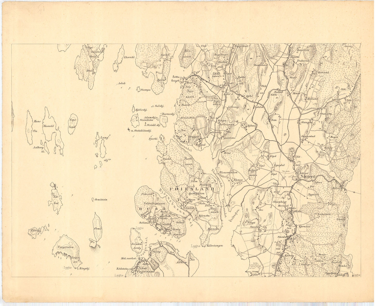 Jarlsberg-og-Larviks-amt nr 71-3: Krigsspillkart for Tönsberg befestninger: Vestfold