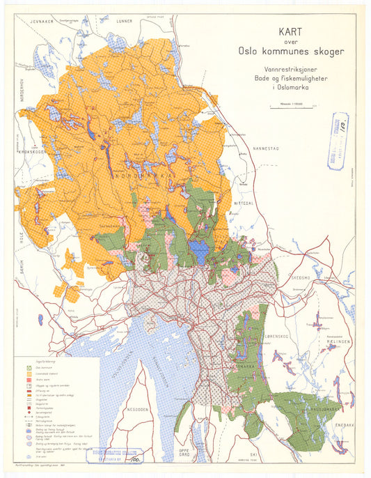 Kristiania amt nr 00: Oslo kommunes skoger (veikart): Oslo