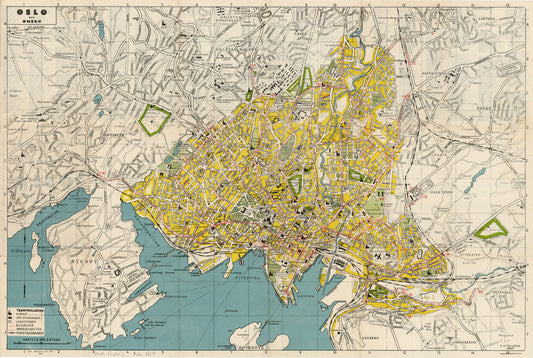 Kristiania amt nr 107: Kart over Oslo med omegn: Oslo