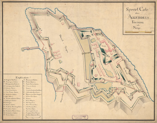 Kristiania amt nr 21:  Speciel Carte over Aggerhus Fæstning: Oslo