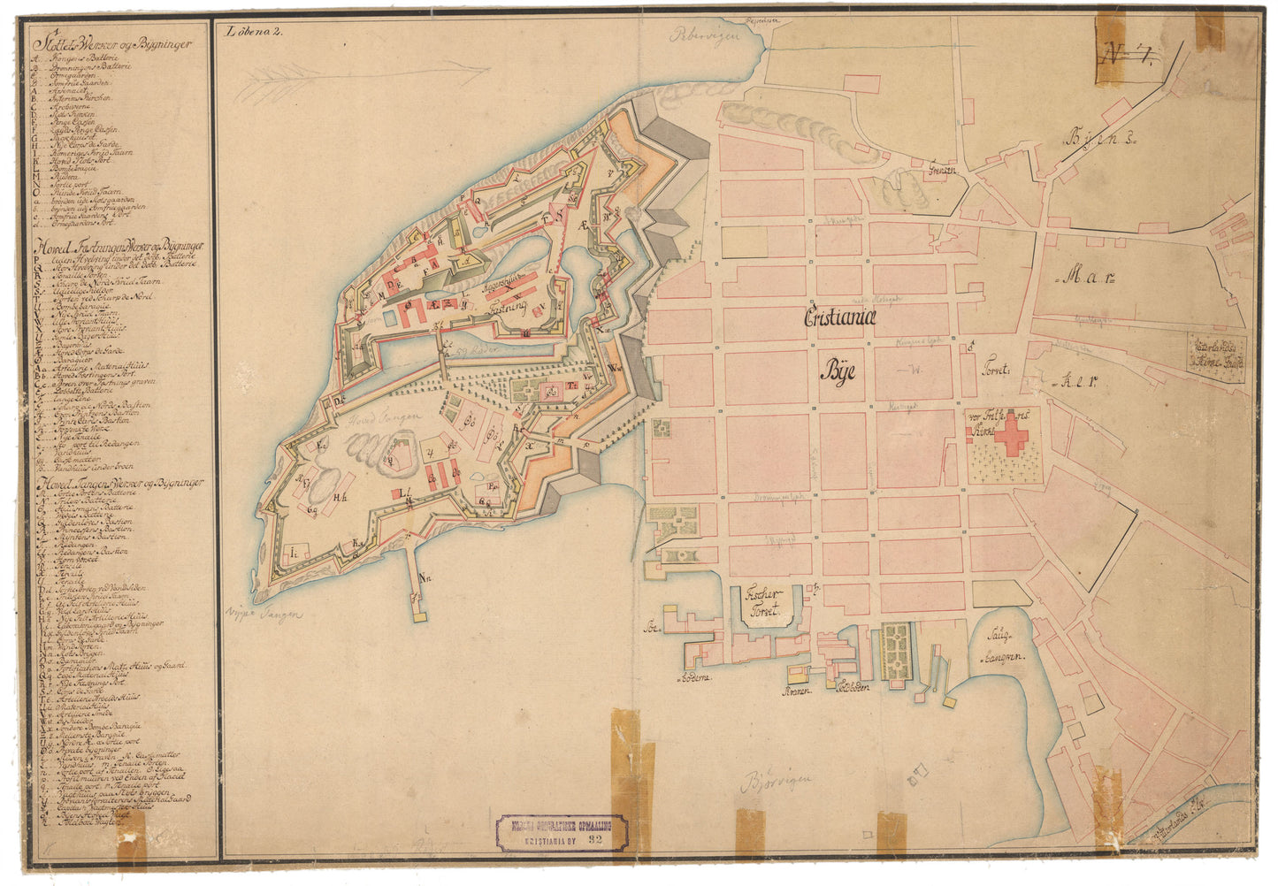 Kristiania amt nr 32: kart over Akershus med Kristiania: Oslo