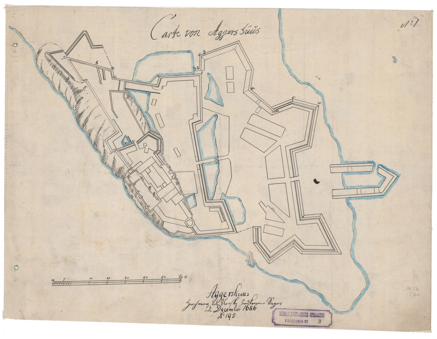 Kristiania amt nr 3: 8 Karter vedrørende Akershus i Tidrummet 1686-1726: Oslo