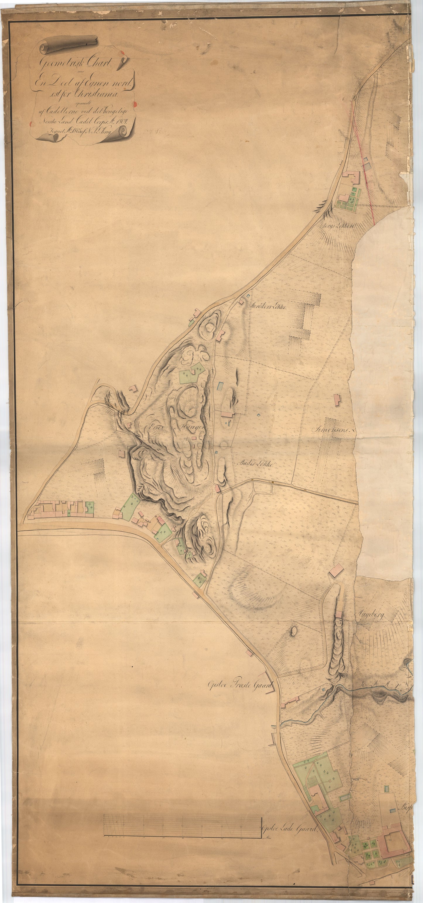 Kristiania amt nr Geometrisk Chart over en Deel af Egnen nordost for Christiania: Oslo