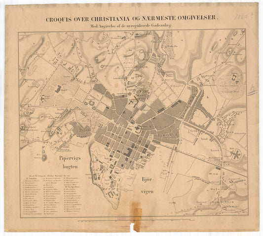 Kristiania amt nr 56: Kart over Christiania og nærmeste Omgivelser: Oslo