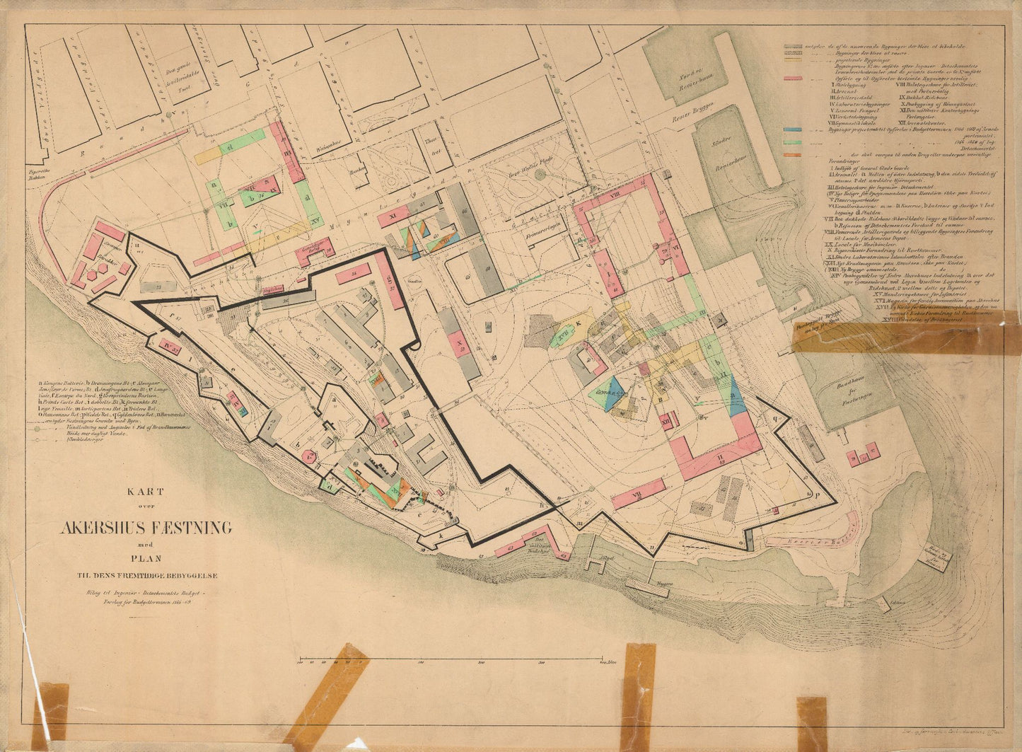 Kristiania amt nr 60: Kart over Agershus Fæstning med Plan til dens fremtidige Bebyggelse: Oslo