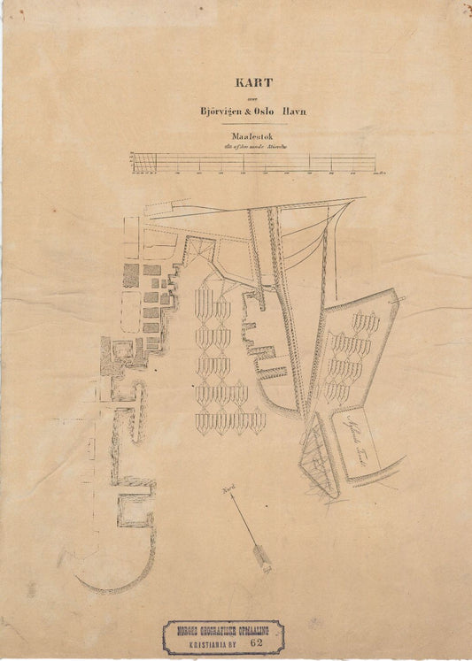 Kristiania amt nr 62: Kart over Bjørvigen og Oslo Havn: Oslo