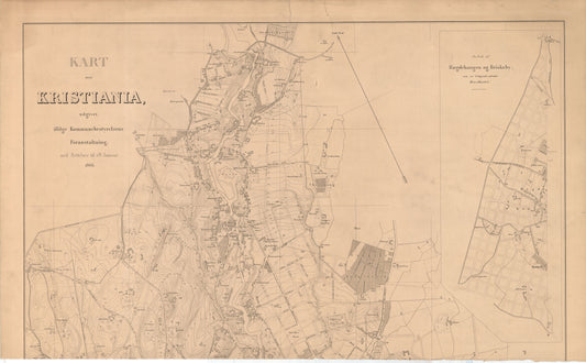 Kristiania amt nr 63: Kart over Kristiania: Oslo