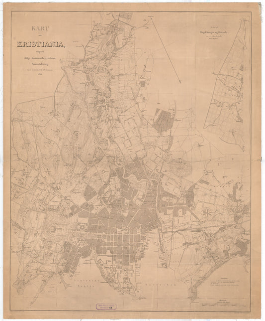 Kristiania amt nr 63: Kart over Kristiania: Oslo