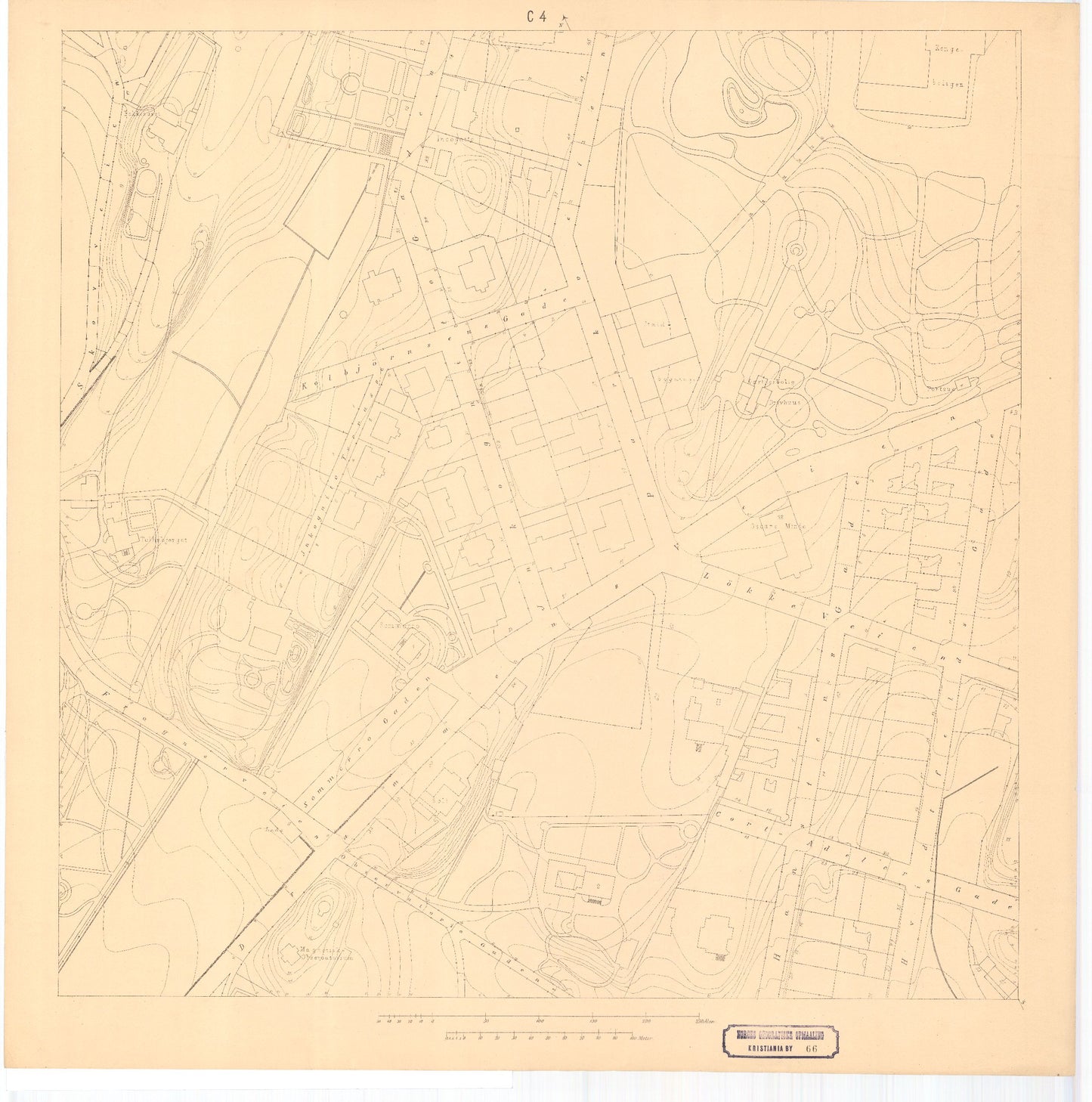 Kristiania amt nr 66C4: Detaljekart over Kristiania: Oslo
