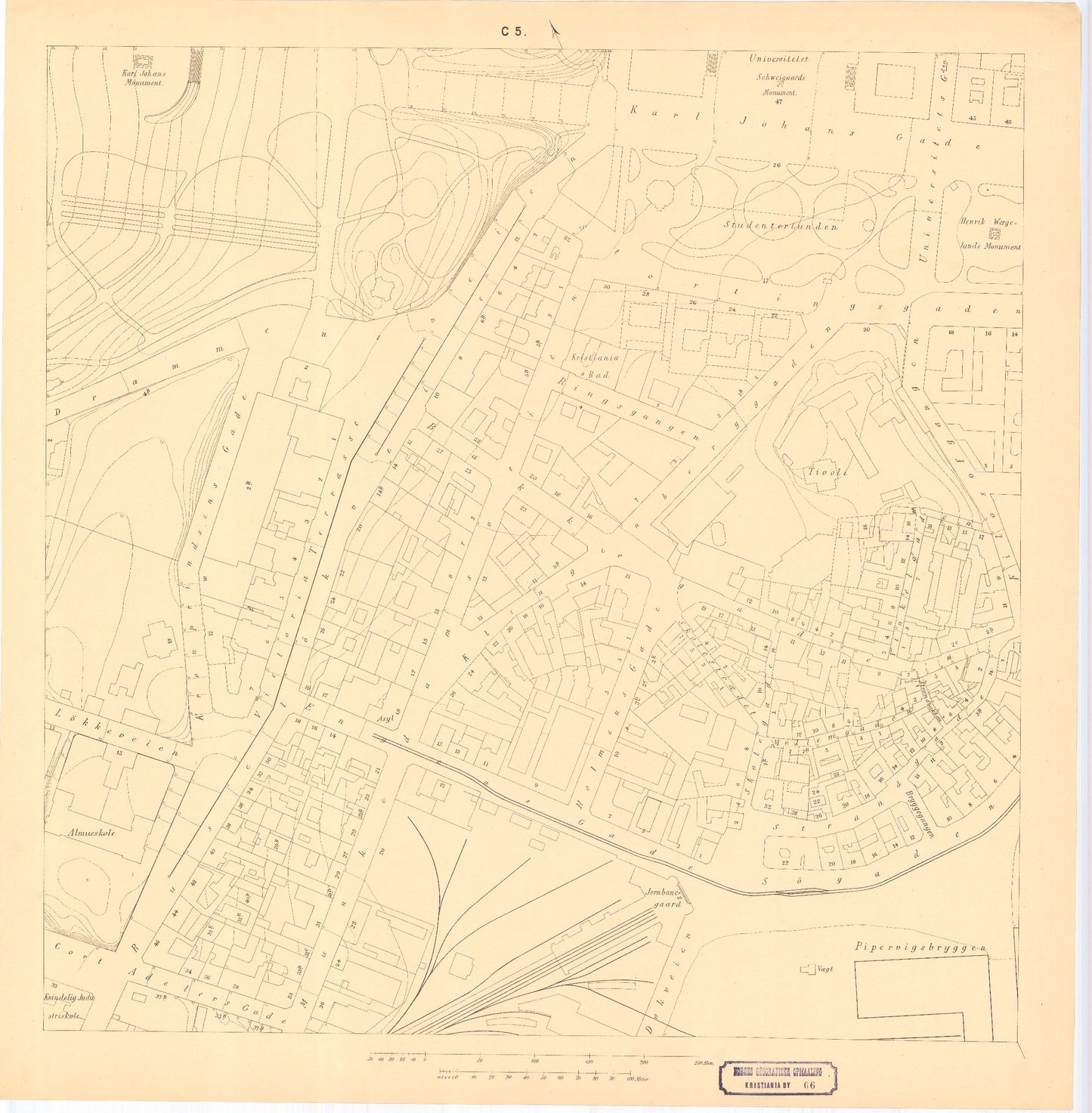 Kristiania amt nr 66C5: Detaljekart over Kristiania: Oslo