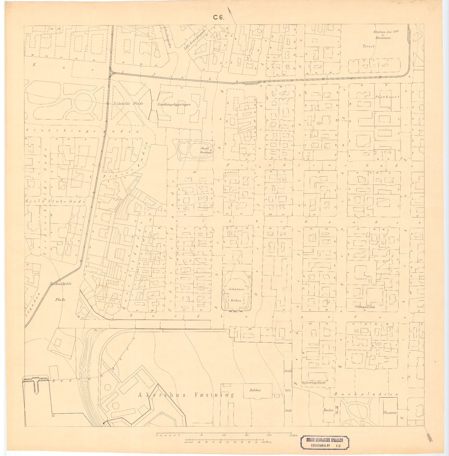 Kristiania amt nr 66C6: Detaljekart over Kristiania: Oslo
