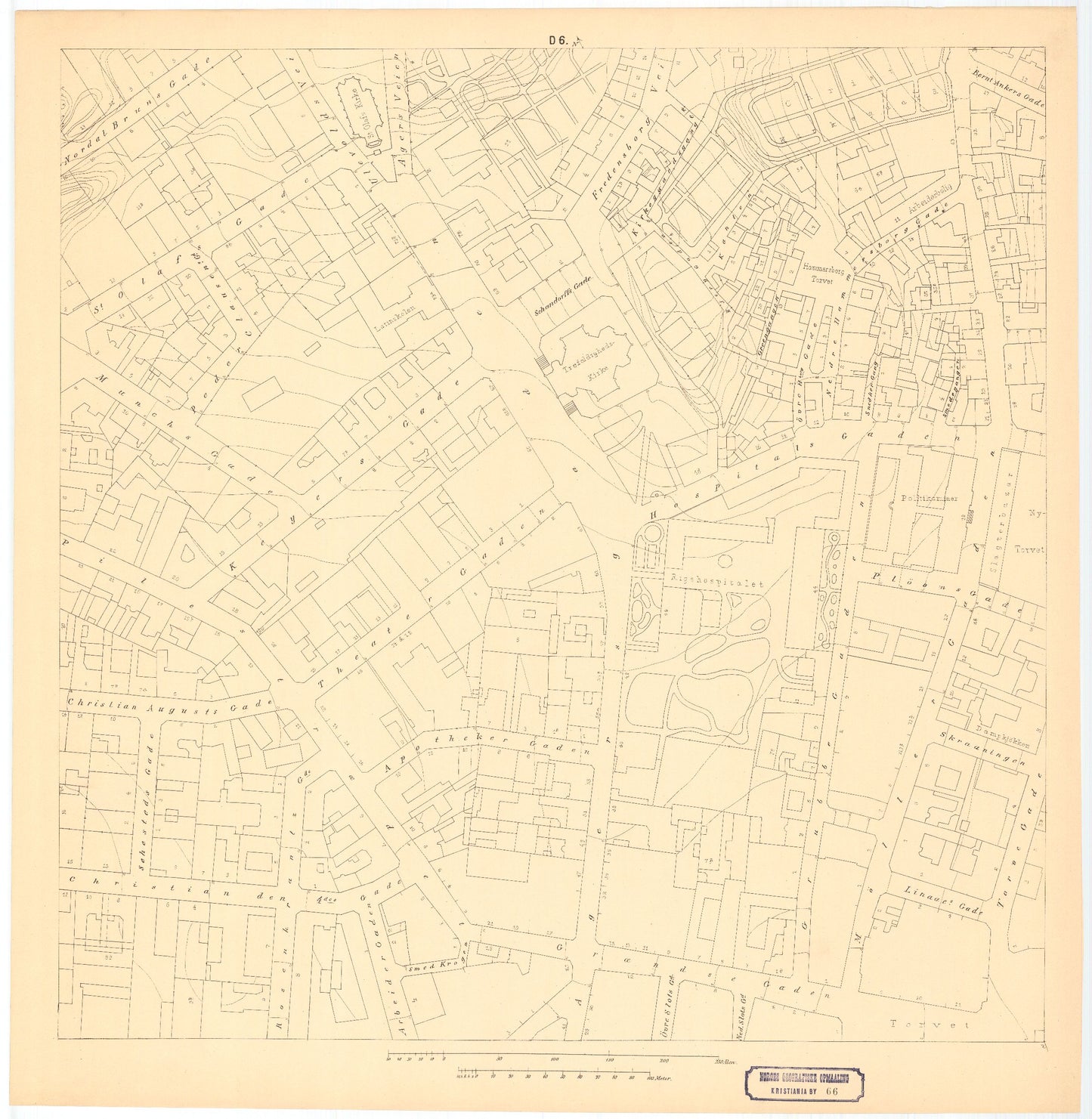 Kristiania amt nr 66D6: Detaljekart over Kristiania: Oslo