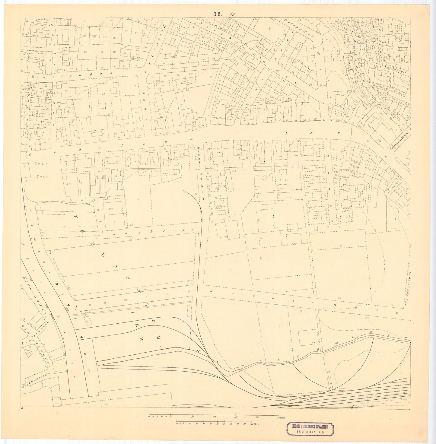 Kristiania amt nr 66D8: Detaljekart over Kristiania: Oslo