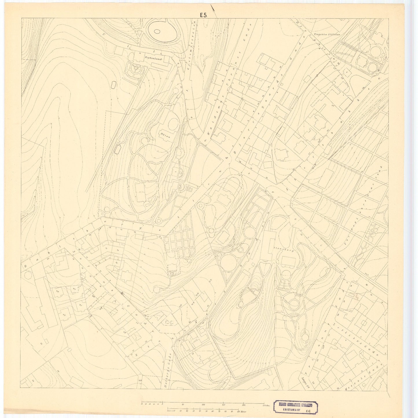 Kristiania amt nr 66E5: Detaljekart over Kristiania: Oslo