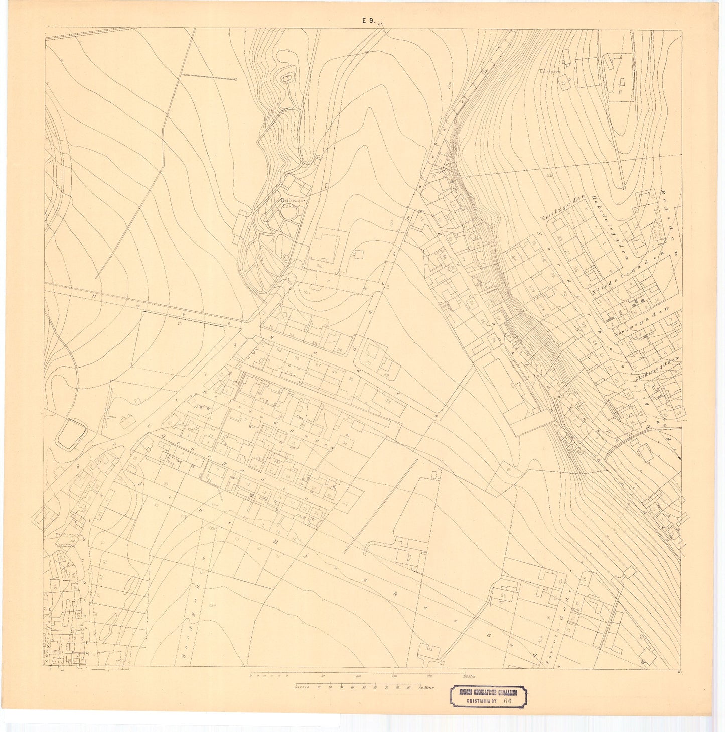 Kristiania amt nr 66E9: Detaljekart over Kristiania: Oslo