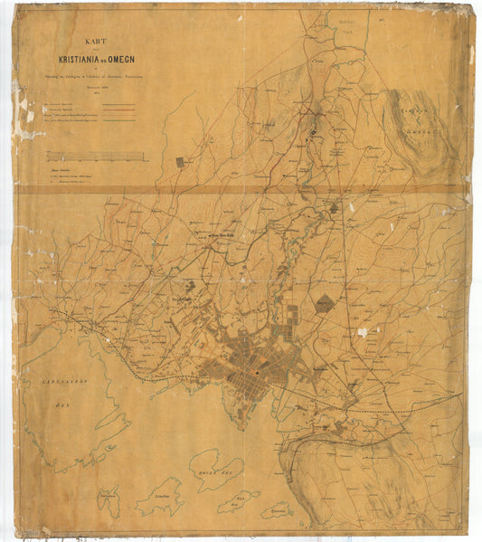 Kristiania amt nr 67a: Kart over Kristiania: Oslo
