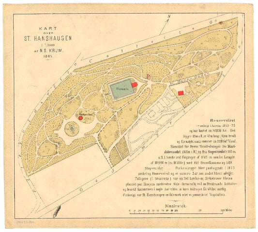 Kristiania amt nr 71: Kart over centrum af Kristiania og St Hanshaugen: Oslo