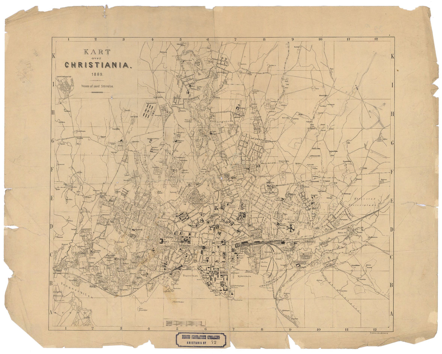 Kristiania amt nr 72: Kart over Kristiania: Oslo