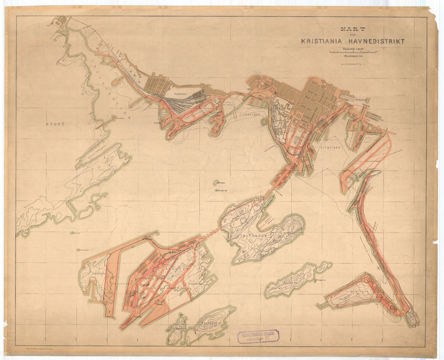 Kristiania 85-1: Kart over Kristiania havnedistrikt: Oslo