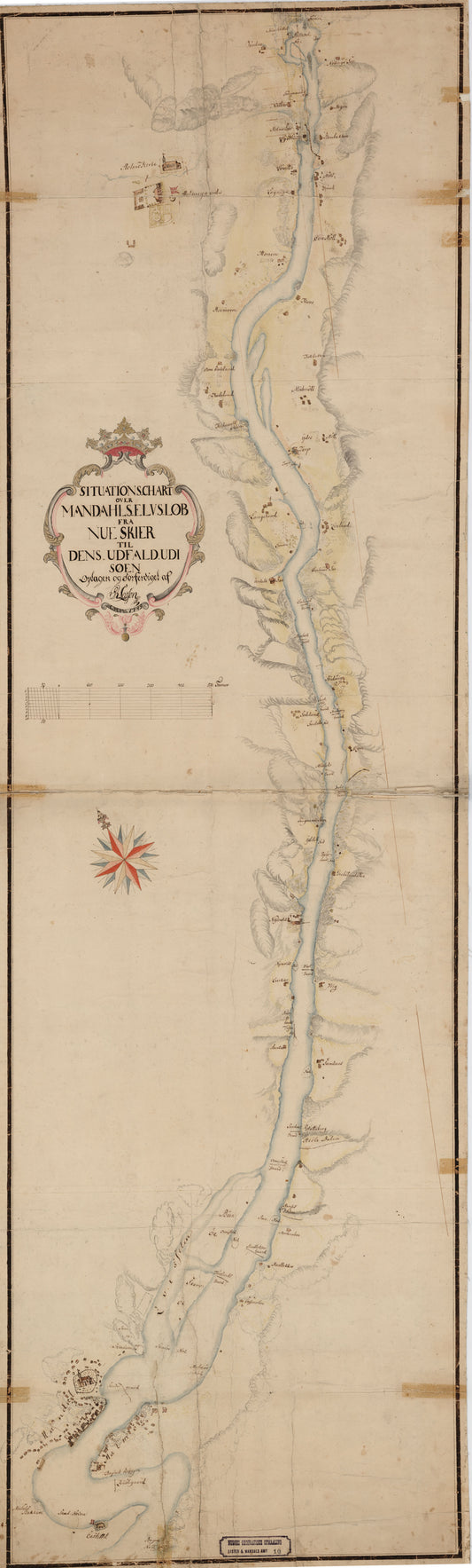 Lister og Mandals amt nr 10: Situations Chart over Mandahlselvs Løb: Vest-Agder