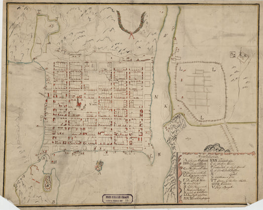Lister og Mandals amt 1nr 5: Kart over Christianssands By: Vest-Agder