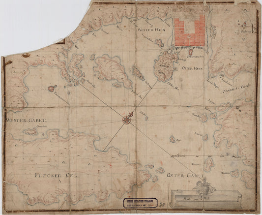 Lister og Mandals amt nr 24: Kart over Kristianssand med Indløbet: Vest-Agder