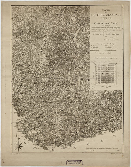 Lister og Mandals amt nr 27: Carte over Lister og Mandals Amter: Vest-Agder