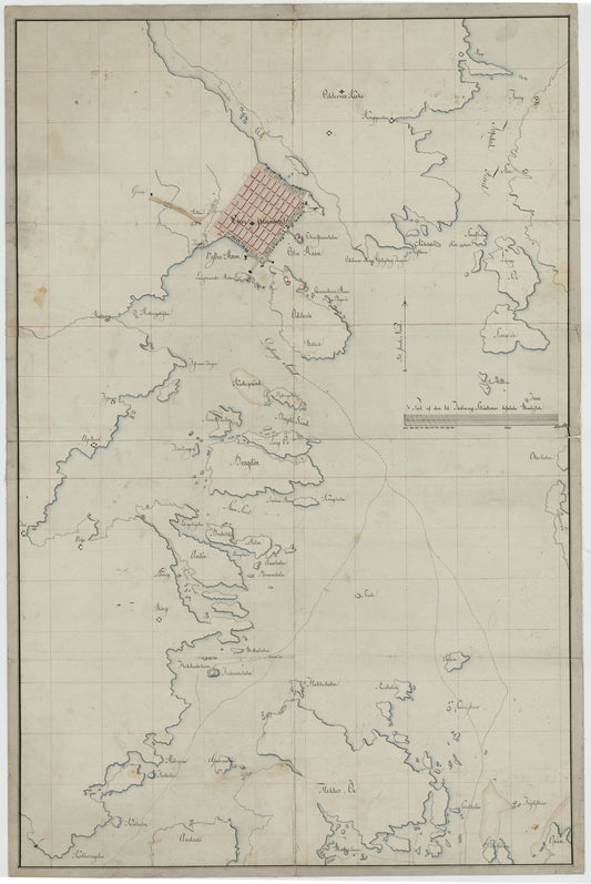 Lister og Mandals amt nr 33: Kart over Christianssand og Indløbet dertil: Vest-Agder