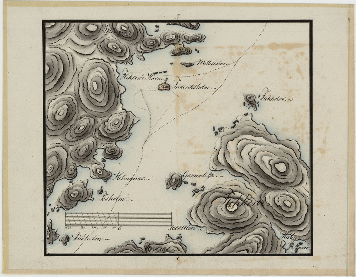 Lister og Mandals amt nr 34: Kartskisse over Situationen ved Flekkerø: Vest-Agder