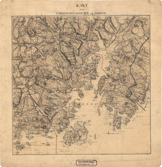 Lister og Mandals amt nr 38: Kart over Christianssands Bye og Omegn: Vest-Agder