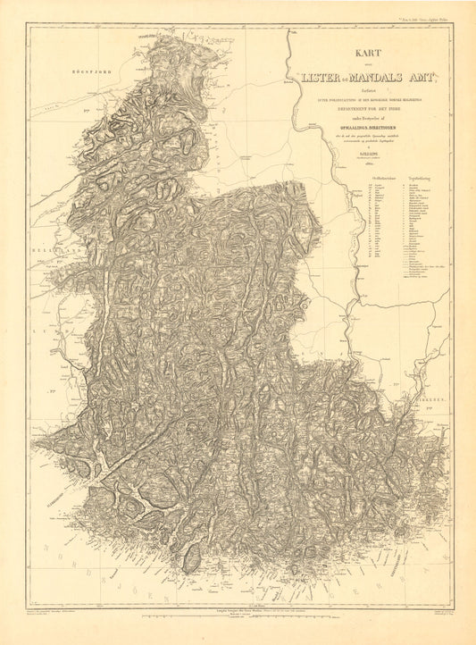 Lister og Mandals amt nr 40: Kart over Lister og Mandals Amt: Vest-Agder