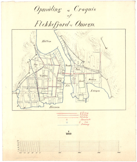 Lister og Mandals amt nr 50. Opmåling og Croquis af Flekkefjord og Omegn: Vest-Agder