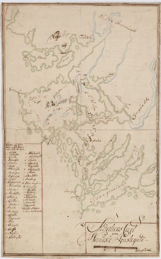 Lister og Mandals amt nr 6: Situations Cart over Wandsøe Præstegield: Vest-Agder